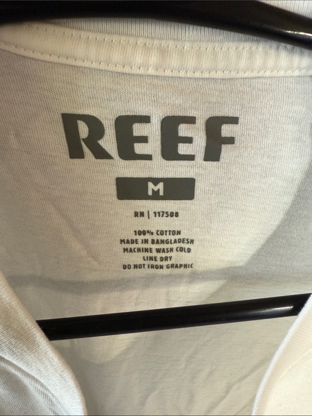 Reef Surf White Tee with Coral Hula Girl Graphic. - Picture 2 of 2